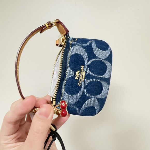 NWT Limited Coach CZ085 Mini Nolita Bag Charm In Signature Denim - Picture 7 of 7